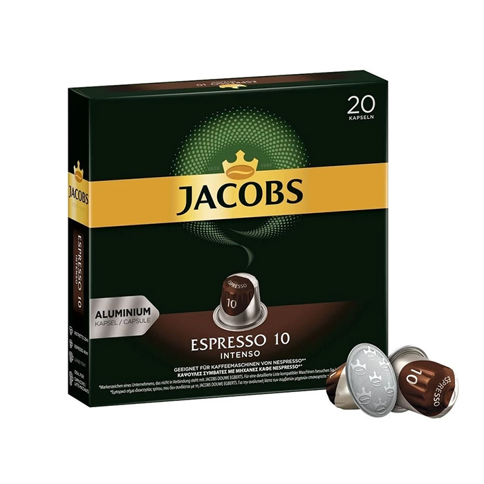 کپسول قهوه جاکوبز مدل اسپرسو اینتنسو 10 بسته 20عددی | Jacobs Espresso 10 Intenso 20 Capsules | کپسول قهوه | کپسول جاکوبز 