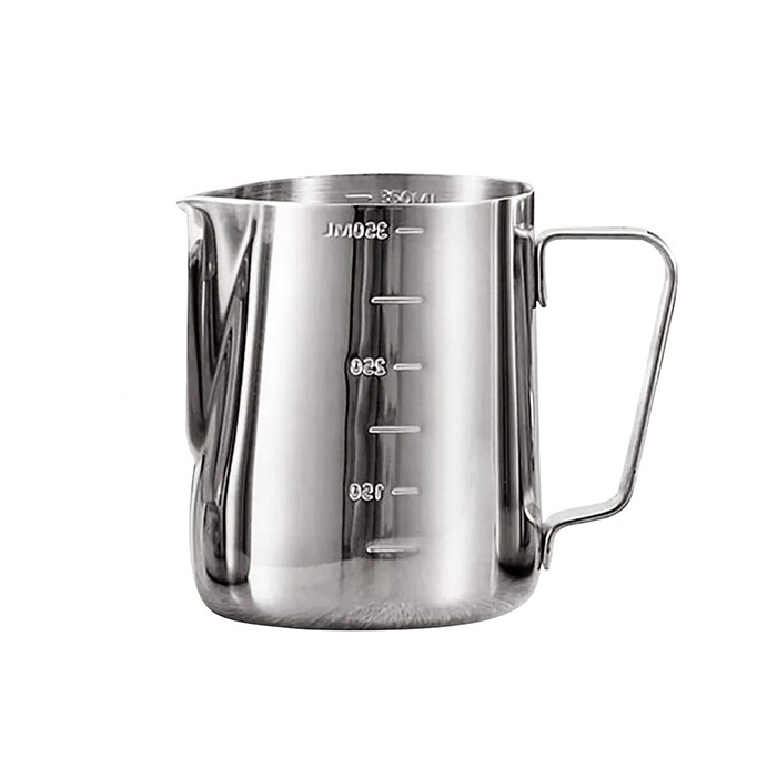 124321ab163845dabfc2eb617ddff370 پیچر استیل 350 میلی لیتر مدرج | Milk pitcher 350ml with scale - Image 1