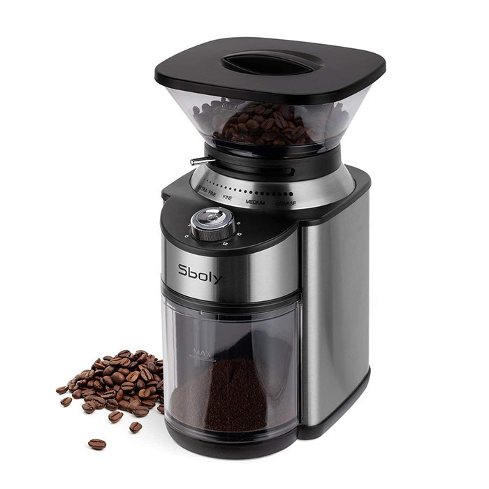 13097cd6b8094454bfb67df7b18eabc3 آسیاب قهوه اسبولی با تیغه مخروطی Sboly SYCG-801 Coffee Grinder - Image 1