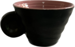 فنجان و نعلبکی سرامیکی مشکی داخل رنگی شیاردار (شش عددی) - Image 6