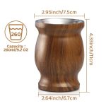 گورد استیل طرح چوب گردو گنجایش 280 میلی لیتر به همراه نی بومیلا - Image 2