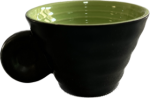 فنجان و نعلبکی سرامیکی مشکی داخل رنگی شیاردار (شش عددی) - Image 5
