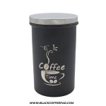 بانکه قهوه فلزی مشکی | Coffee container - Image 2