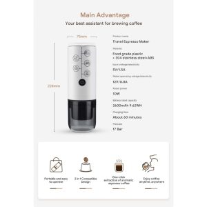 ME2410 Portable Travel Espresso Maker Coffee Machine