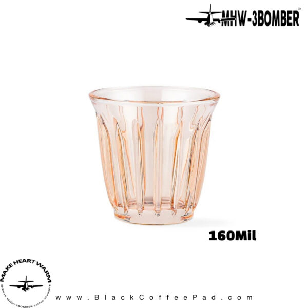 نمای نزدیک لیوان شیشه‌ای قهوه‌ای Wright از برند MHW-3BOMBER